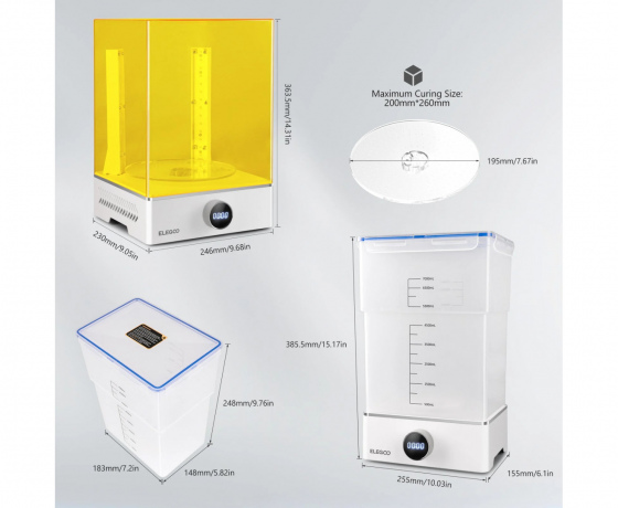 Фото 10 - Полимеризационная камера (УФ-камера) и Мойка Elegoo Mercury XS