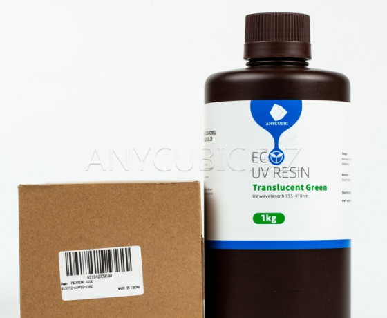Фото 3 - Полупрозрачная Зеленая Эко Растительная Фотополимерная смола Anycubic translucent green 1кг