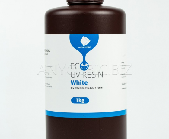 Фото 2 - Белая Эко Растительная Фотополимерная смола Anycubic Eco White resin 1кг