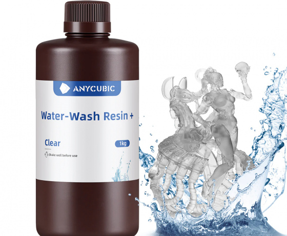 Фото 5 - Прозора Фотополімерна Смола що змивається водою | Anycubic Water-Wash Resin+ Clear 1кг