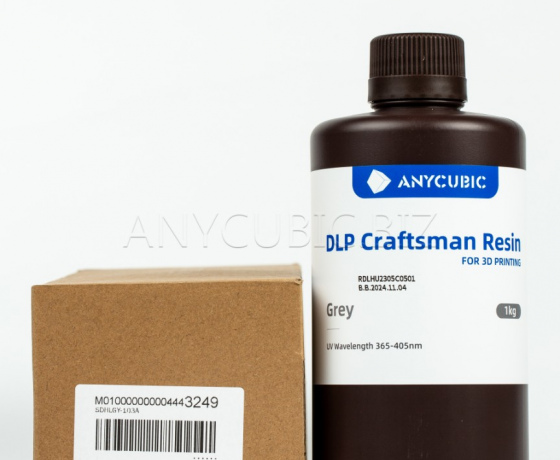 Фото 3 - Фотополимерная смола Anycubic Craftsman Grey (Сера) 1КГ