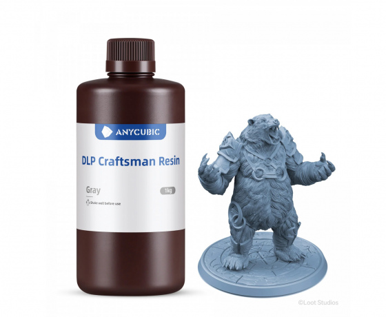 Фото 4 - Фотополимерная смола Anycubic Craftsman Grey (Сера) 1КГ