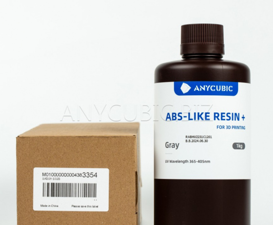 Фото 3 - Серая Aбс-образная Фотополимерная смола+ | Anycubic ABS-Like Resin+ grey 1кг