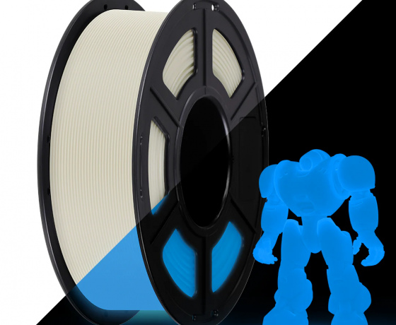 Фото 2 - PLA пластик Фосфоресцентный Темно-синій 1.75мм | PLA Luminous Glow In The Dark Blue Anycubic