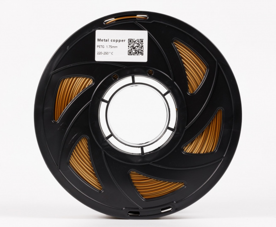 Фото 4 - Мідний Металік PETG пластик для 3D принтера | PETG Filament Metal copper 1кг | 1.75мм | 330м