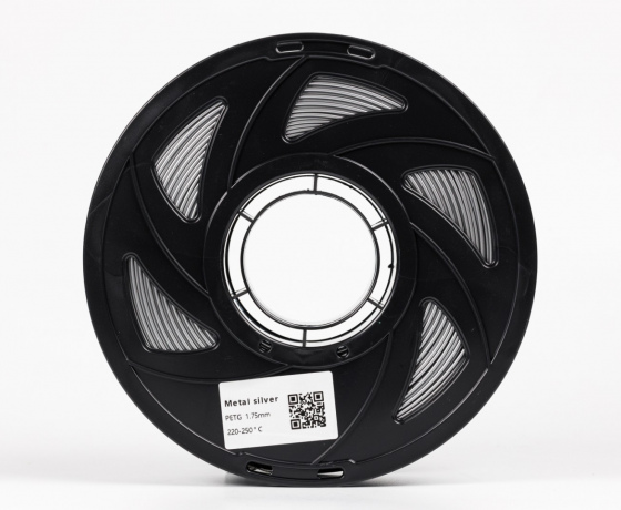 Фото 3 - Серебристый Металік PETG пластик для 3D принтера | PETG Filament Metal silver 1кг | 1.75мм | 330м