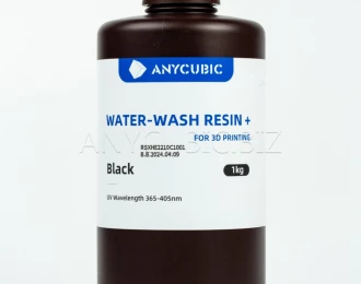 Черная Фотополимерная смывающаяся смола водой | Anycubic Water-Wash Resin+ Black 1кг